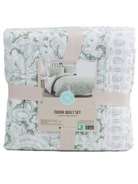 MARTHA STEWART Reversible Quilt Set - Sage Green